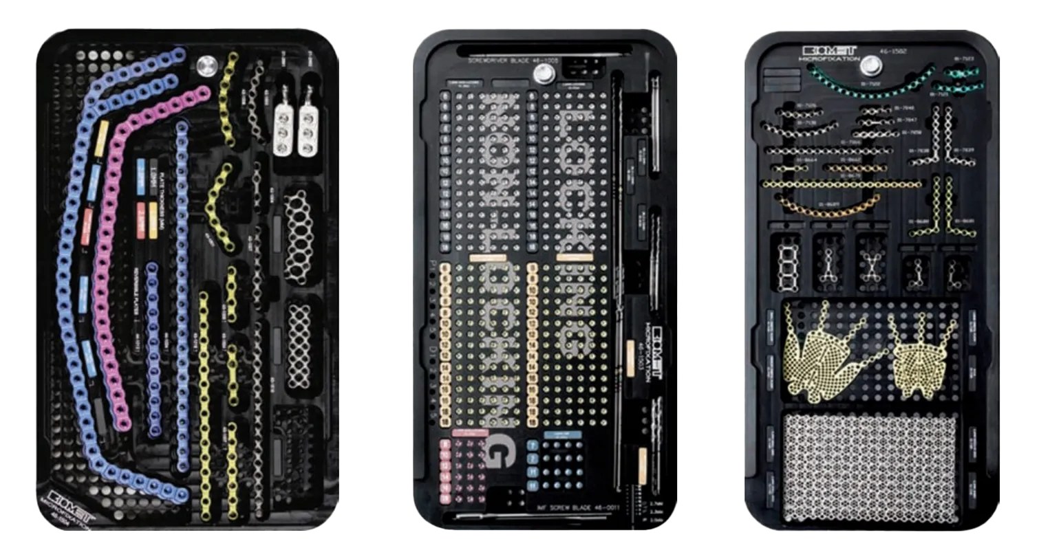 foto de contenedores para placas y tornillos de traumaone marca zimmer biomet